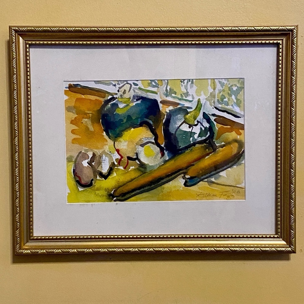Original still life watercolor by Diann Fargo, dated 1980